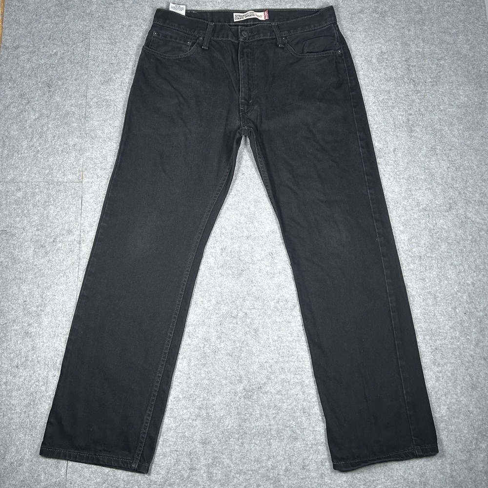 Vintage Levi's 505 Denim Jeans Mens 34x30 Black Y2K Straight Fit 5-Pocket